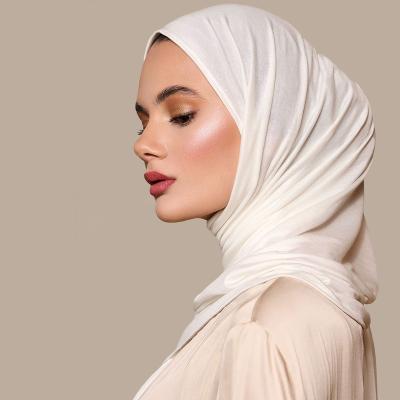 China Factory Wholesale Excellent Quality Soft Plain Shawl Stretch Plain Women Hijabs Tank Top Luxury Cotton Scarves for sale