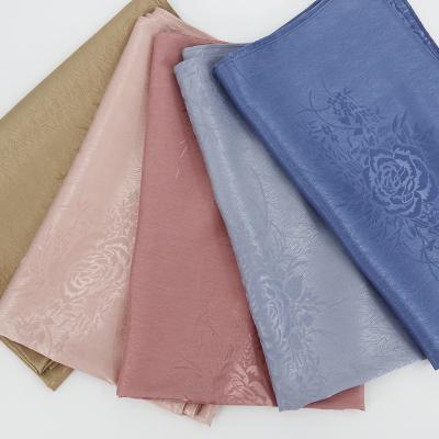 China Custom Factory Square Designer Satin Shawl Hijab Jacquard Satin Head Scarf Flower Printed Hair Silk Scarves for sale