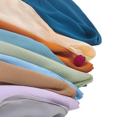 China Custom Made High Quality American European Pleat Chiffon Hijab Pleated Muslim Hijab Scarf Chiffon Women Shawls Turbans Headscarf for sale