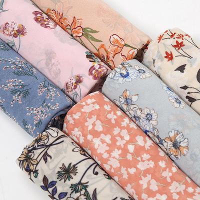 China Floral Print Muslim Chiffon Shawls Georgette Chiffon Shawls Women Chiffon Hijab Wholesale American European Soft Muslim Ladies Scarf for sale