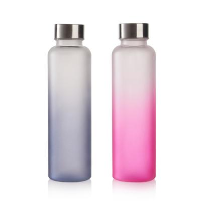 China Sustainable Personalized Black Gray Pink Frosted Tritan Plastic Waterbottle Sports Drinking Watter Bottle for sale