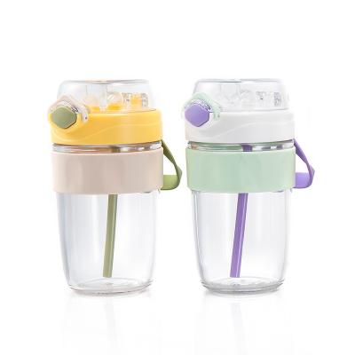 China Sustainable Kids 350 Ml Kids Tritan Plastic Water Bottle With Straw for sale