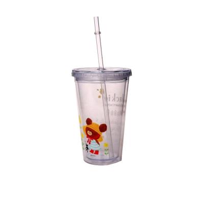 China Excellent Viable In Cushion Effect Straw Decorative Hard Cups With Straws Color Changing Plastic Cup for sale