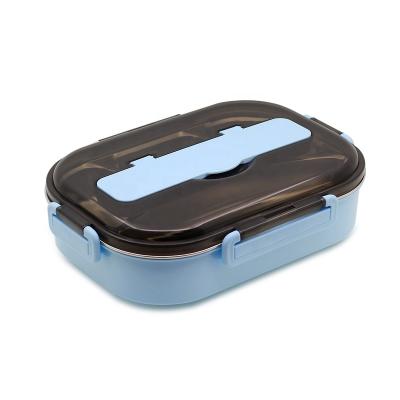 China Sustainable 4 Compartment Food Storage Container Bento Lunch Box With Cutlery for sale