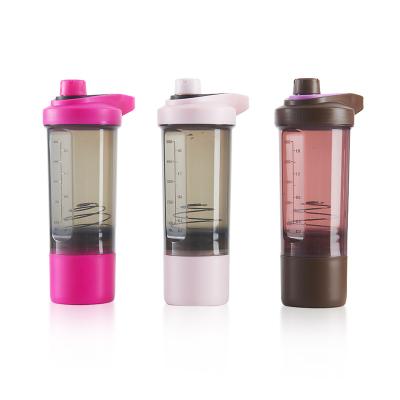 China Sustainable Type 500ml Protein Powder Shaker Sport New Products Pink Plastic Drinkware Water Bottle for sale