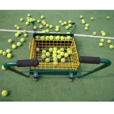 China FACTORY OUTLET Easy Folding 2 Wheel Portable Steel Tennis Ball Picking Collecting Ball Machine for sale