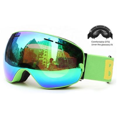 China Custom Designer Ski Snowboard Goggles Double Lens OEM Snowboarding Snow Goggles Anti Fog Magnetic UV Protection for sale