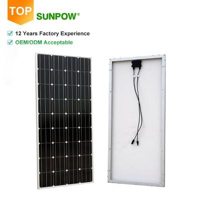 China Sunpow 350W 360W 370W 380W 400W 500W Monocrystalline Solar Cells Tempered Glass Solar Panel Waterproof System For Home 156.75mmx156.75mm for sale