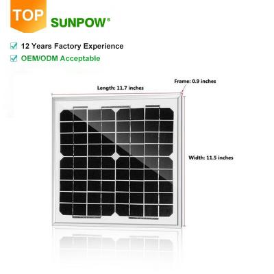 China Custom Sunpow Mini Mono Solar Panels 12V 5W 10W 20W 30W 40W 50W Poly Solar Panel 156.75mmx156.75mm for sale