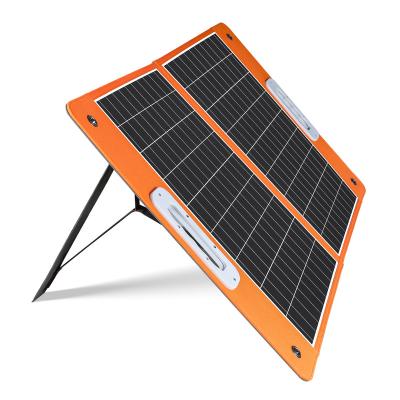 China ETFE Monocrystalline High Performance 60W Paneles Solares Portable Folding Outdoor Solar Panel For Camping for sale