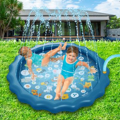 Κίνα 2020 New Inflatable Baby Water Mat Y Design Pattern Rounded Edge Sprinkle Splash Baby Water Play Mat For Kids Best Sprinkler προς πώληση