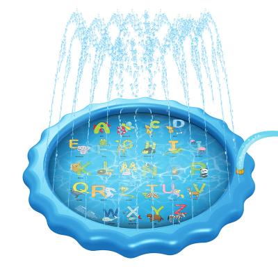 China Baby Inflatable Water Mat Y Sprinkle Splash Game Pad Water Toys Part Kids Sprinkle Alphabet Pattern Puzzle Can Be Box Wholesale High Quality Custom for sale