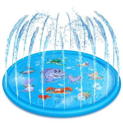 Cina Inflatable Baby Water Mat Y High Qual Eco-friendlyand Sprinkle and Splash Play Mat Spray Water Mat Kids Play Outdoor Inflatable Splash Pad 68in Splash Pad in vendita