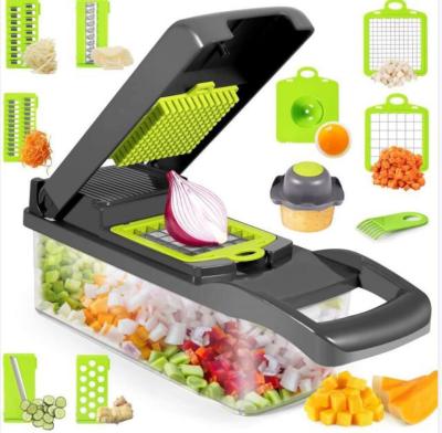 China Viable Multifunctional 14 in 1 Fruit Vegetable Tools Mini Manual Mandoline Slicer Cleaver Vegetable Cutter Vegetable for sale