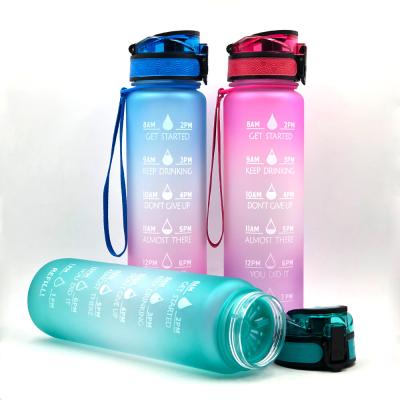 China Large 32 Ounce Leak Proof Fitness Sports Water Bottle BPA Free Gallon Jug Sustainable Sports Water Bottle Eco-Friendly Plastic For Outdoor Gym for sale