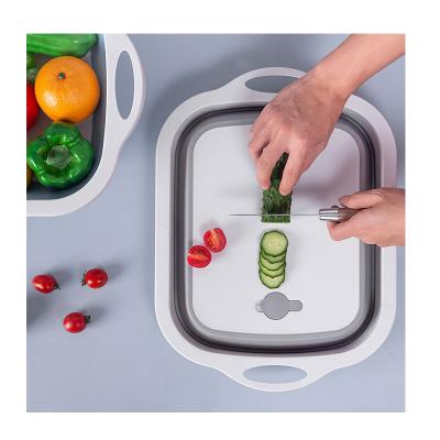 China 2021 modern hot sale 2 in 1 multifunctional kitchen foldable folding chopper with drain hole for sale