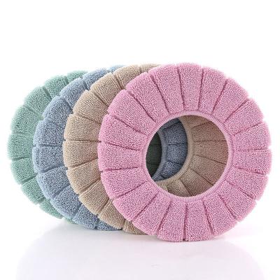 China One Piece Set Factory Hot Selling Velvet Coral Bathroom Toilet Seat Cover Winter Comfortable Toilet Cover Washable Mat Seat Cover for sale