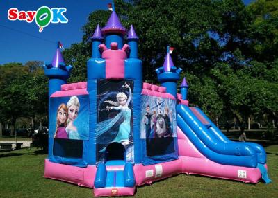 China Waterproof Inflatable Bounce House Princess Frozen Carriage Bouncy Castle With Slide for sale