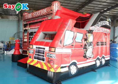 Chine Château rebondissant gonflable orienté de camion de pompiers pour le parc d'attractions d'enfants à vendre