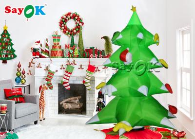 China New Design Green Giant Inflatable Xmas Tree With Ornament Balls And Stars à venda