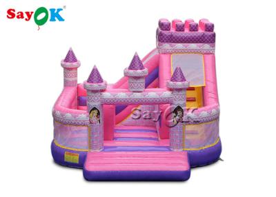 China Kasteel 5x5.5x4.2m van Pink Inflatable Boucing van de jong geitje Waterdicht Prinses Te koop