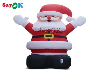 China 8m Openluchtkerstmis Opblaasbare Santa Claus Wearing Red Hat Te koop