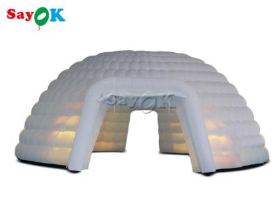 China Outdoor Camping 8m Big Led Light Inflatable Dome Event Tent Inflatable Igloo Tent for sale