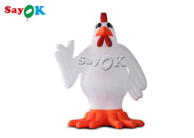 China Festival Party Decor White Inflatable Cartoon Characters 13ft Animal Chicken Rooster Model Inflatable Yard Decorations for sale