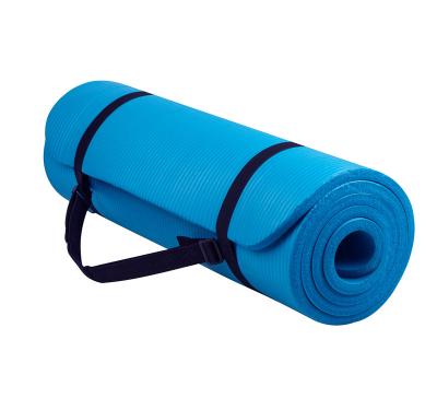 China Non-slip High Density Yoga Mat NBR Foam Exercise Anti-Tear Tear With Non-slip Strap Eco-Friendly Wear for sale