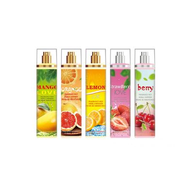 China Classic popular perfumery bottle OEM factory sales 100 ml WOMEN shimmer MIST with STRAWBERRY SMELL for sale