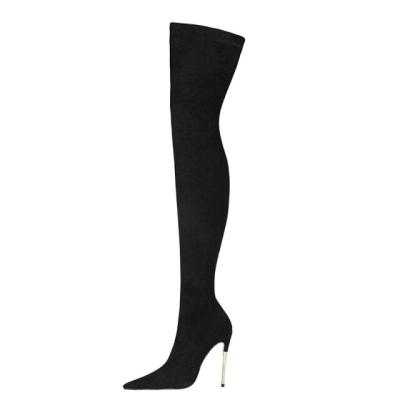 China 2022 New Ladies Lightweight Winter Pointed Toe PU Stiletto Over - Knee Boots for sale