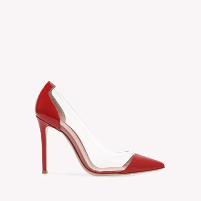 China 2022 New Design Light Red Women's Shoes Side Transparent Sexy Women's High Heels for sale