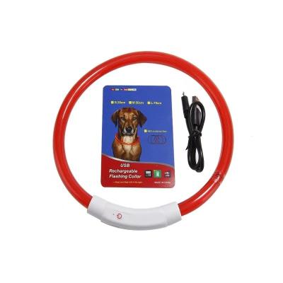 China Lights Luminous and rechargeable USB cat and dog collar 2023 new model with luminous anti loss neck ring led dog collar for sale