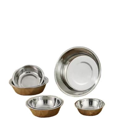 China Sustainable Metal Large Capacity Dog Bowl Cat Dog Drinking Bowl Durable Cheap Stainless Steel Pet Bowl for sale