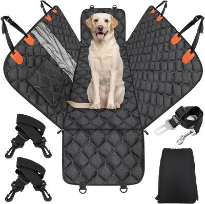 China Waterproof Dropshipping 6 in 1 Waterproof Dog Car Hammock Nonslip Backseat Dog Cover with Mesh Window Dog Car Seat Cover for sale