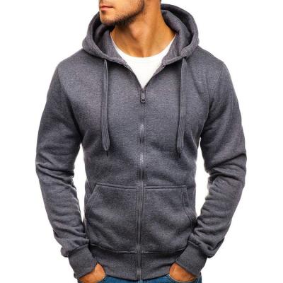 China Autumn Winter Hooded Men's Plush Cardigan Casual Sweater Hooded Zipper Large Hooded Long Cardigan for sale