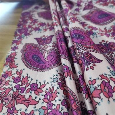 China 95gsm Printed Polyester Spandex Satin Fabric , 50d Polyester Chiffon Fabric for sale