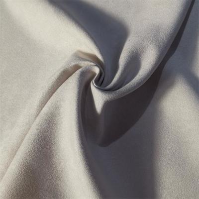 China Polyester 155gsm Faux-Veloursleder-75dX160d gesponnener Satin für Vorhang zu verkaufen