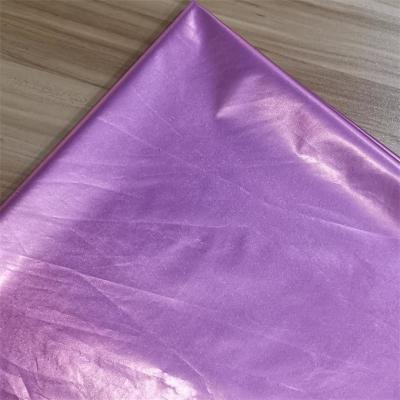 China Pongee 75dX75d Polyester Soft Shell Fabric PU Shiny Coating for sale