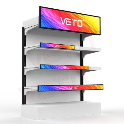 China Indoor VETO 23.1 Inch Stretch Bar Totem LCD Display High Brightness Strip Supermarket Advertising Wide Screen for sale