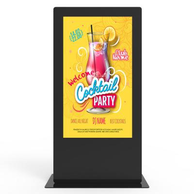 China 55 Inch Outdoor Outdoor Floor Standing Ip65 Sunlight Readable Lcd Kiosk Waterproof for sale