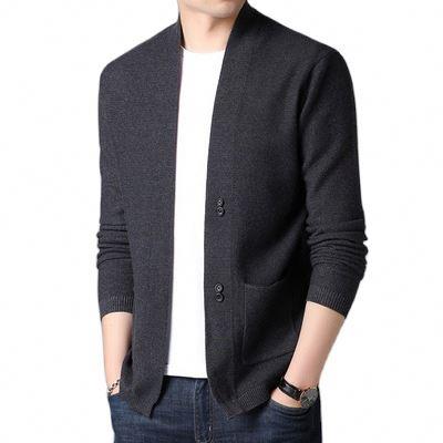 China 2021 Custom Logo Spring And Autumn New Youth Color Sweater Cardigan Pure Knitted Casual Jacket Men's Anti-pilling Cardigan for sale