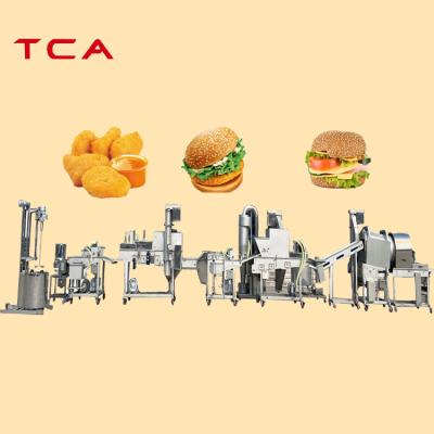 China meat/chicken/beef/pork forming automatic burger chicken nuggets production line/commercial burger patty machine for sale