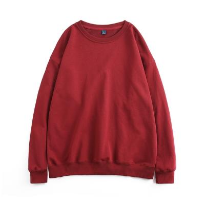 China Autumn Custom Loose Unisex Clothing Top Quality Long Sleeve Off Shoulder Round Neck Sweater Solid Color Sweatshirt for sale