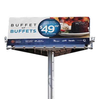 China Q235 Steel Street Rotating Three Sides Outdoor Advertising Solar Advertising Billboard for sale