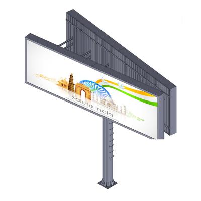 China Stainless Steel Advertising Billboard Solar Power System Double Sides Steel Structure Billboards Outdoor Roadside for sale