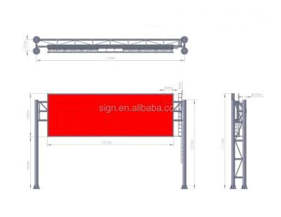 China Road Advertising Board Cross Bridge P6 P8 P10 Steel Outdoor LED Screen Billboard Price for sale