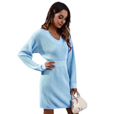 China Collar Drop-Shoulder Long Sleeve Washable Real Pulled Wool Skirt Knitted Dress Spring Amazon Exclusive For Frontier for sale