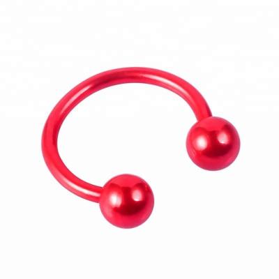 China CLASSIC On Sale Nose Piercing Stainless Steel Circular Barbell Red Horseshoe Barbell For Men And Women for sale