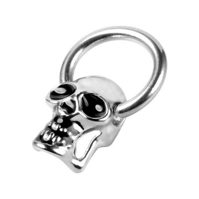 China Fashionable Jewelry Stainless Steel Stock Nose Ring Body Piercing Closure Ring With Skull Head for sale